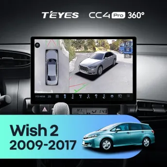 Штатная магнитола Teyes CC4 Pro 360 8/128 Toyota Wish 2 XE20 (2009-2017) (11")