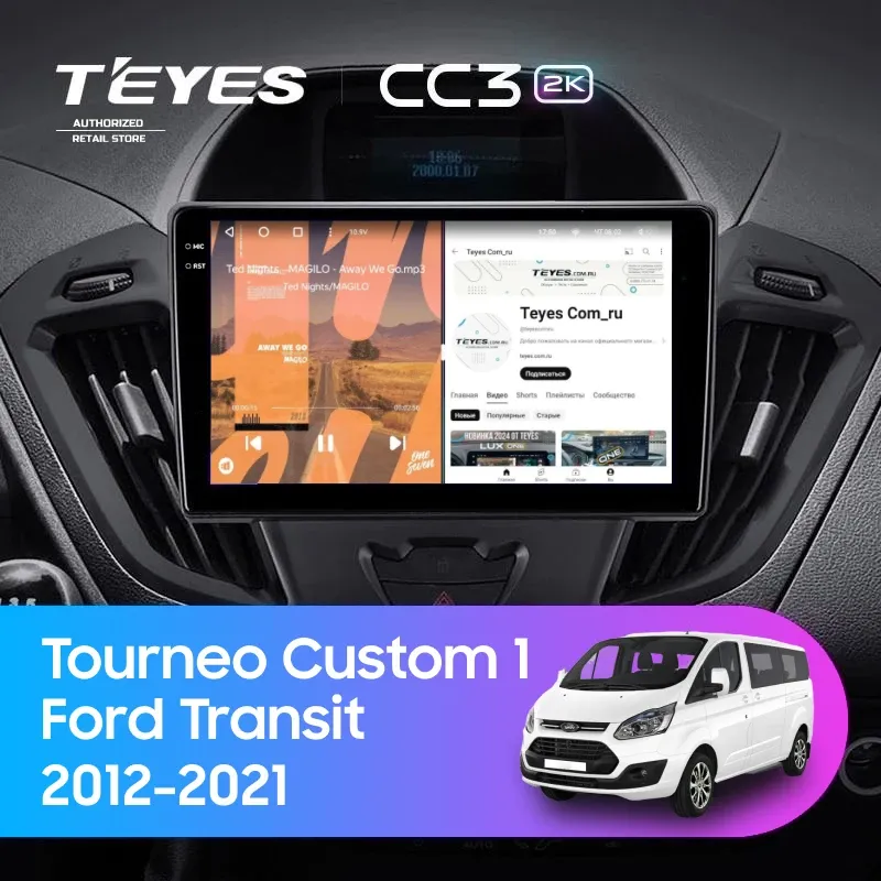 Штатная магнитола Teyes CC3 2K 4/64 Ford Tourneo Custom 1 (2012-2021) F2 (0din)