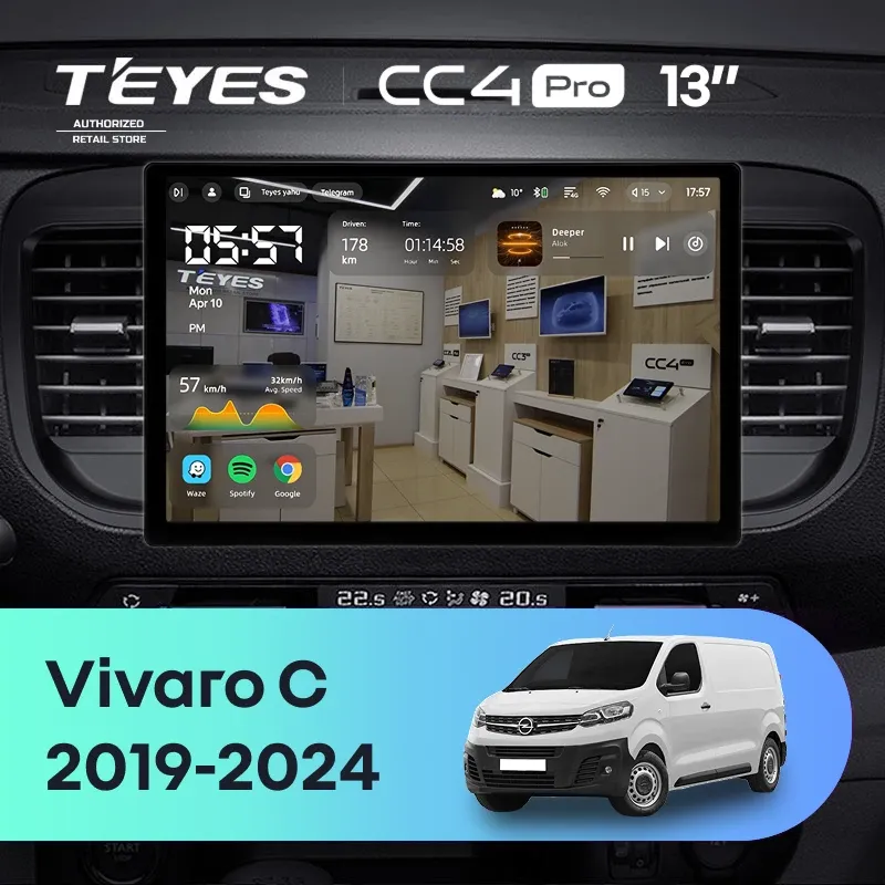 Штатная магнитола Teyes CC4 Pro 12/256 Opel Vivaro C (2019-2024) (13")