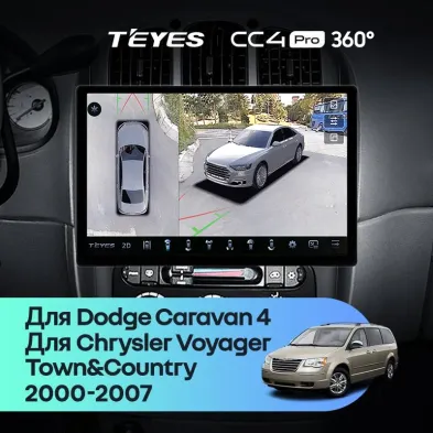 Штатная магнитола Teyes CC4 Pro 360 8/128 Chrysler Voyager (2000-2007) Тип-B (13")