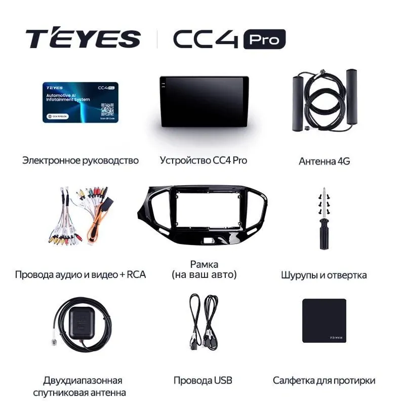 Штатная магнитола Teyes CC4 Pro 12/256 Chery Tiggo 7 (2016-2020) F1