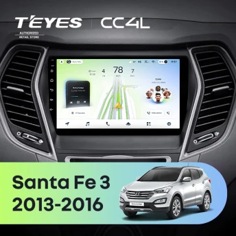 Штатная магнитола Teyes CC4L 6/64 Hyundai Santa Fe 3 (2013-2016) Тип-C