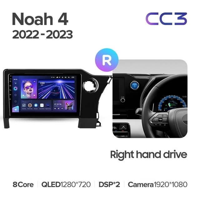 Штатная магнитола Teyes CC3 4/32 Toyota Noah 4 R90 (2022-2023) Правый руль