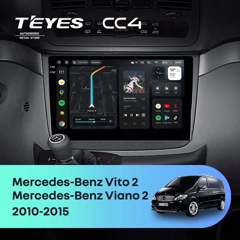 Штатная магнитола Teyes CC4 8/128 Mercedes-Benz Vito W639 (2010-2015)