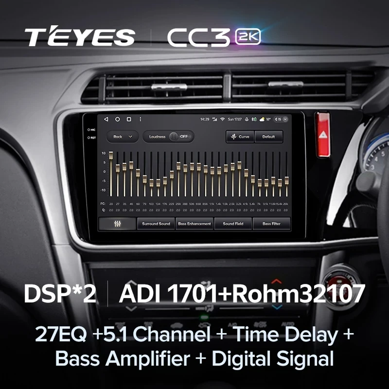 Штатная магнитола Teyes CC3 2K 360 6/128 Honda City (2014-2017) Тип-B Правый руль