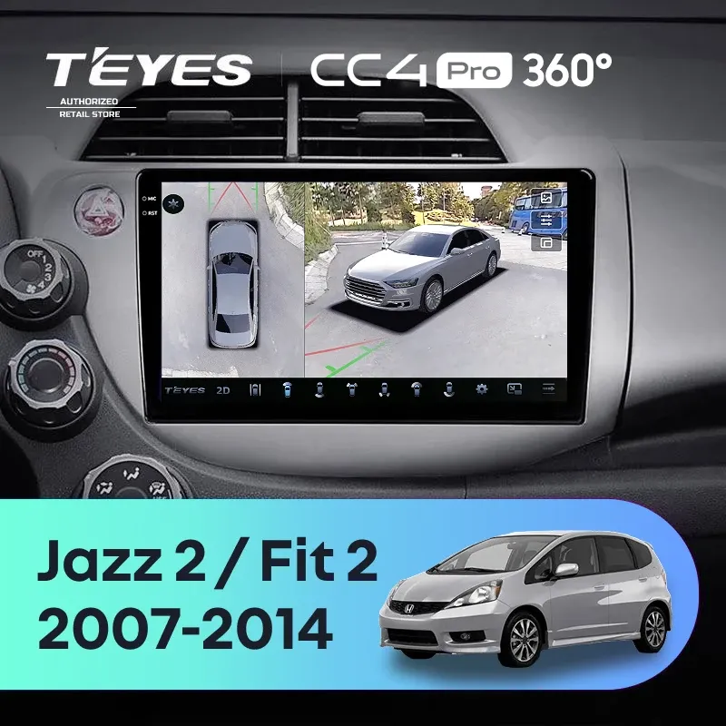 Штатная магнитола Teyes CC4 Pro 360 8/128 Honda Fit 2 GE (2007-2014)