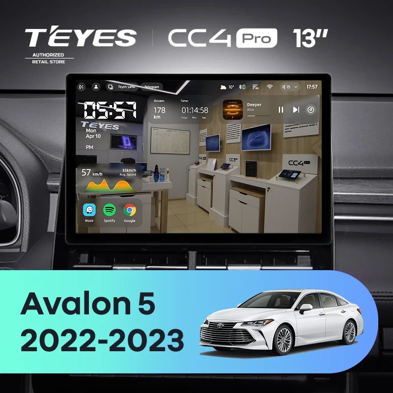 Штатная магнитола Teyes CC4 Pro 12/256 Toyota Avalon V XX50 (2022-2023) (13")