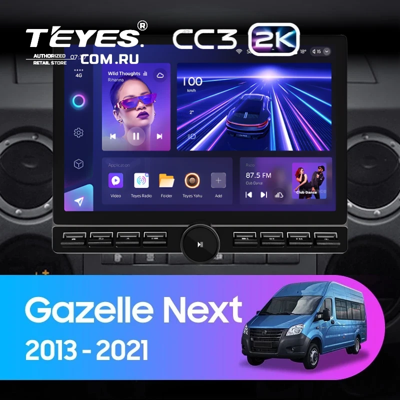 Штатная магнитола Teyes CC3 2K 6/128 для GAZ Gazelle Next (2013-2021) F3 (13" с кнопками)