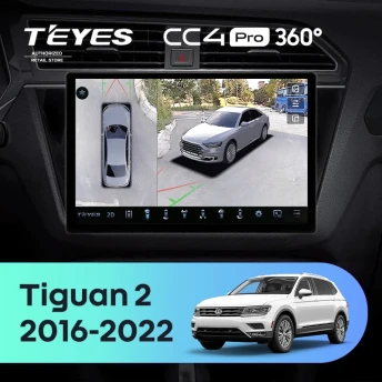 Штатная магнитола Teyes CC4 Pro 360 8/128 Volkswagen Tiguan 2 (2016-2022) Тип-A (13")