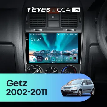 Штатная магнитола Teyes CC4 Pro 8/128 Hyundai Getz (2002-2011) Правый руль