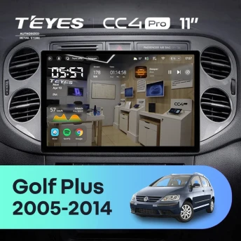 Штатная магнитола Teyes CC4 Pro 12/256 Volkswagen Golf Plus (2005-2014) (серая) F2 (11")