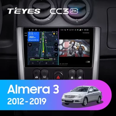 Штатная магнитола Teyes CC3 2K 360 6/128 Nissan Almera 3 G15 (2012-2019) F2