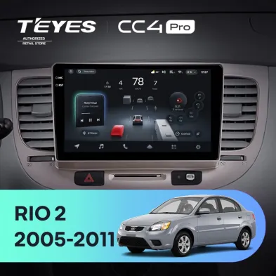 Штатная магнитола Teyes CC4 Pro 8/128 Kia Rio 2 (2005-2011) F1