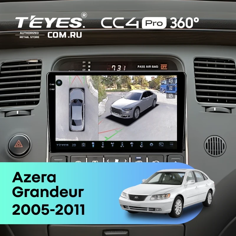 Штатная магнитола Teyes CC4 Pro 360 8/128 Hyundai Azera (2005-2011)
