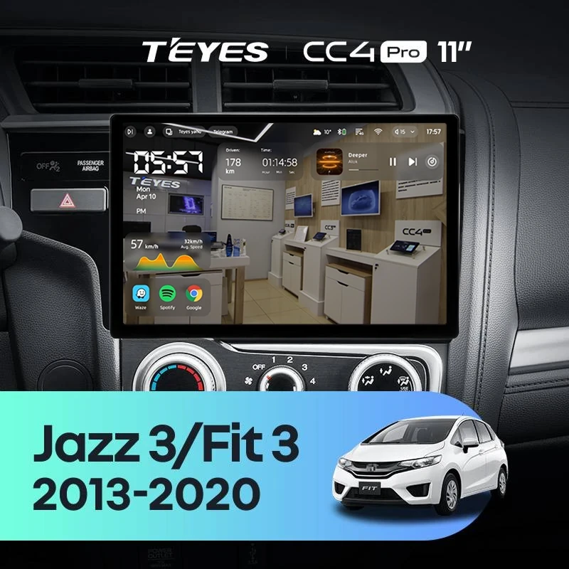 Штатная магнитола Teyes CC4 Pro 12/256 Honda Jazz 3 (2015-2020) Тип-B (11")
