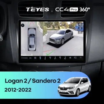 Штатная магнитола Teyes CC4 Pro 360 12/256 Renault Sandero 2 (2013-2022) F1 (11")