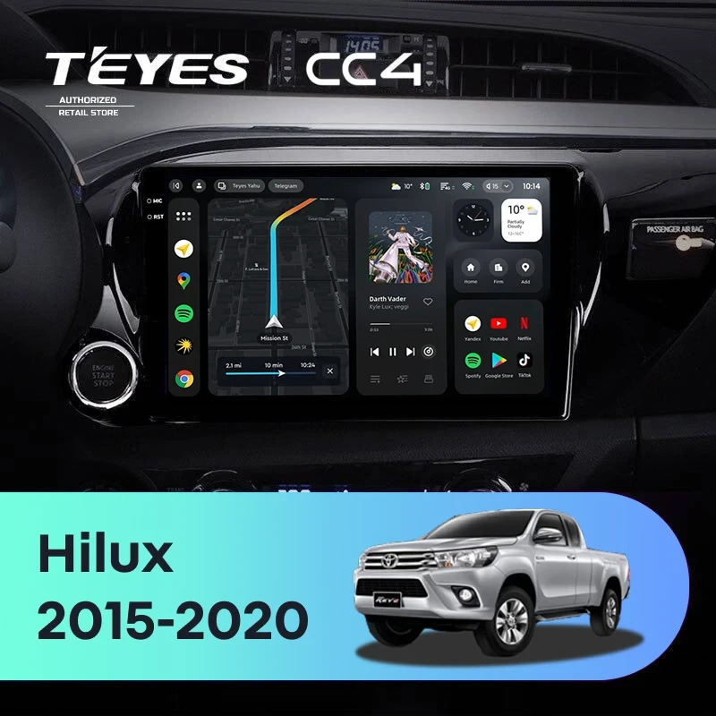 Штатная магнитола Teyes CC4 8/128 Toyota Hilux Pick Up (2015-2020)