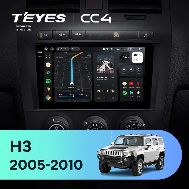 Штатная магнитола Teyes CC4 8/128 Hummer H3 1 (2005-2010)