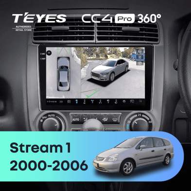 Штатная магнитола Teyes CC4 Pro 360 8/128 Honda Stream 1 (2000-2006) F2