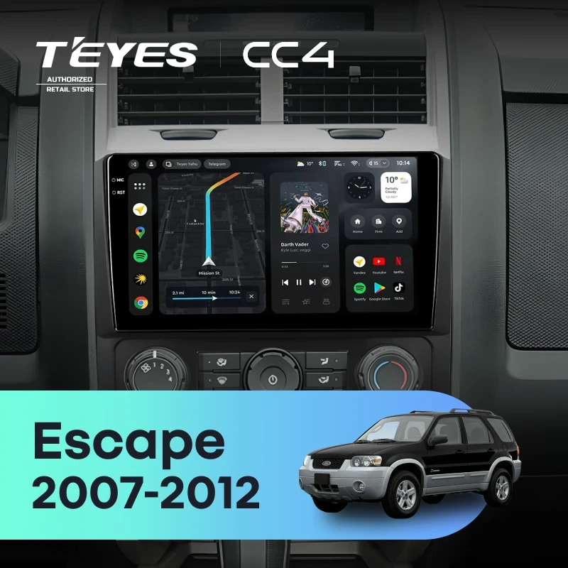 Штатная магнитола Teyes CC4 6/64 Ford Escape (2007-2012) F2