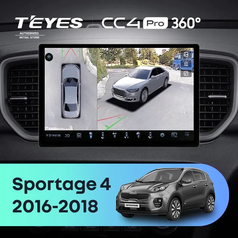 Штатная магнитола Teyes CC4 Pro 360 8/128 Kia Sportage 4 QL (2016-2018) Тип-A (13")