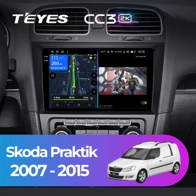 Штатная магнитола Teyes CC3 2K 6/128 Skoda Praktik (2007-2015)