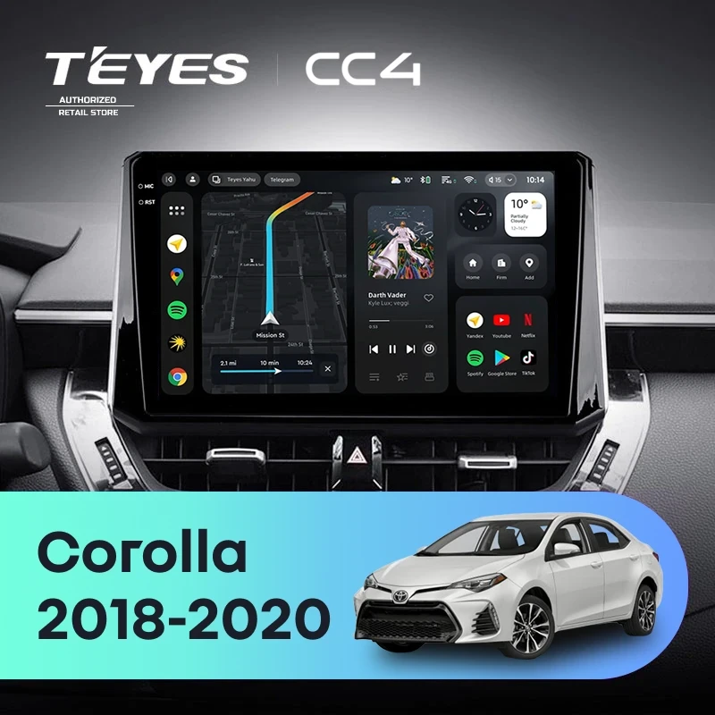 Штатная магнитола Teyes CC4 8/128 Toyota Corolla 12 (2018-2020) Тип-A