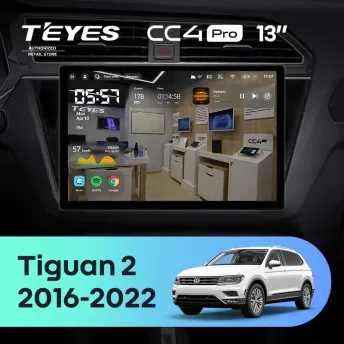 Штатная магнитола Teyes CC4 Pro 12/256 Volkswagen Tiguan 2 (2016-2022) Тип-A (13")