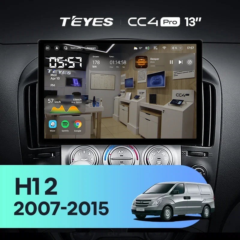 Штатная магнитола Teyes CC4 Pro 8/128 Hyundai H1 TQ (2007-2015) F3 (13")