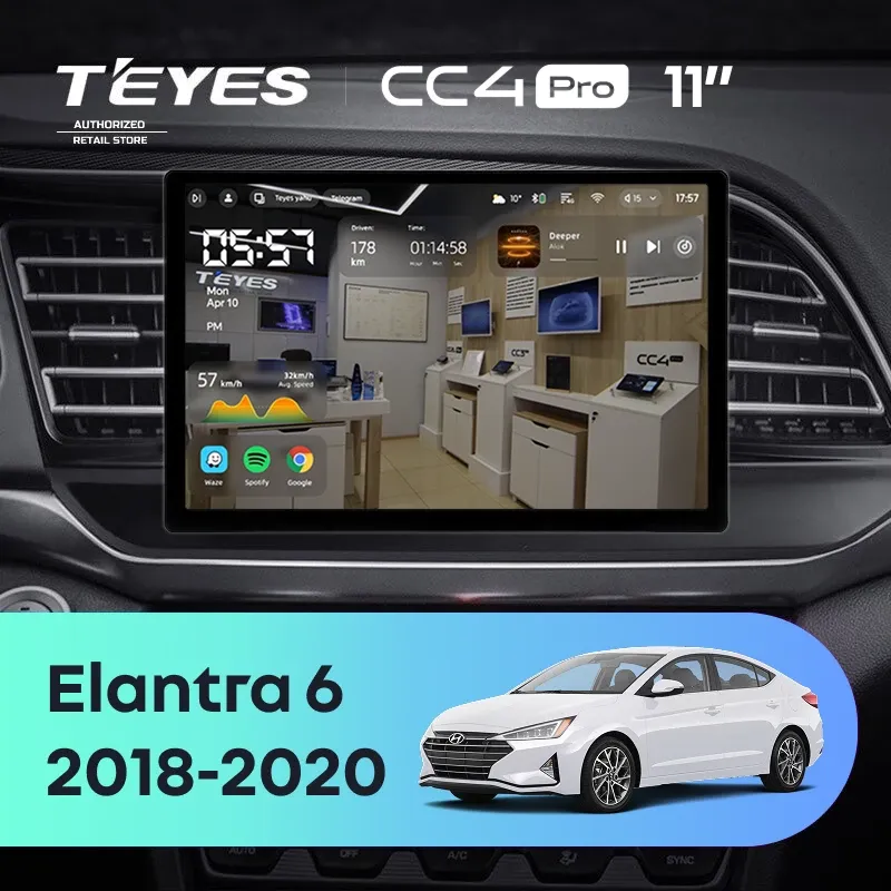 Штатная магнитола Teyes CC4 Pro 12/256 Hyundai Elantra 6 (2018-2020) Тип-B (11")