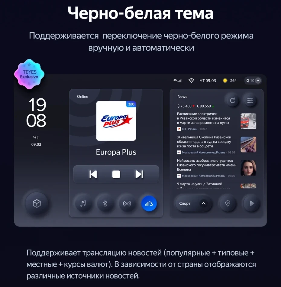 Штатная магнитола Teyes CC3 4/32 Jeep Grand Cherokee 3 WK (2004-2007) F1