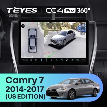 Штатная магнитола Teyes CC4 Pro 360 8/128 Toyota Camry 7 XV 50 55 (2014-2017) (North America) (11")