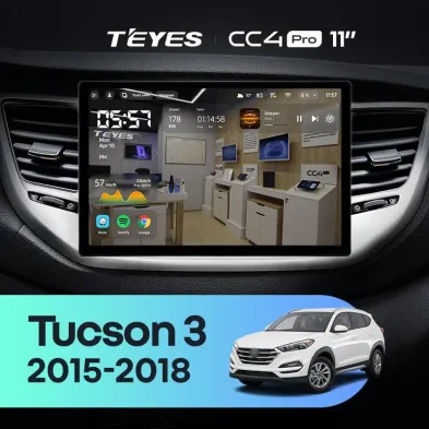 Штатная магнитола Teyes CC4 Pro 8/128 Hyundai Tucson 3 (2015-2018) Тип-A (11")