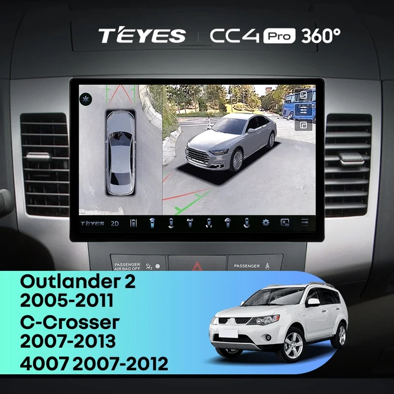 Штатная магнитола Teyes CC4 Pro 360 12/256 Peugeot 4007 (2007-2012) Тип-B (13")