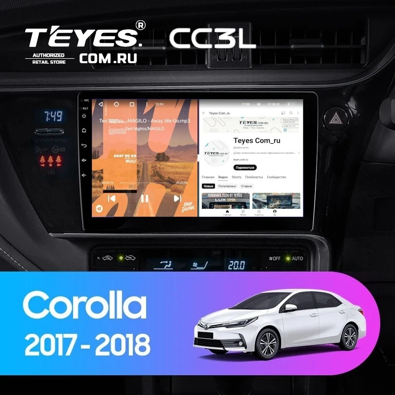 Штатная магнитола Teyes CC3L 4/32 Toyota Corolla (2017-2018) Тип-B