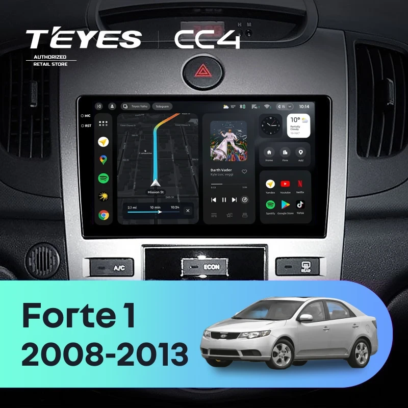 Штатная магнитола Teyes CC4 6/64 Kia Forte 1 (2008-2013) F2
