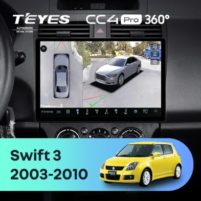 Штатная магнитола Teyes CC4 Pro 360 12/256 Suzuki Swift 3 (2003-2010) (11")