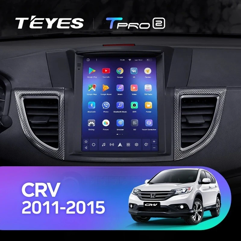 Штатная магнитола Tesla style Teyes TPRO 2 3/32 Honda CR-V 4 RM RE (2011-2015) Тип-A