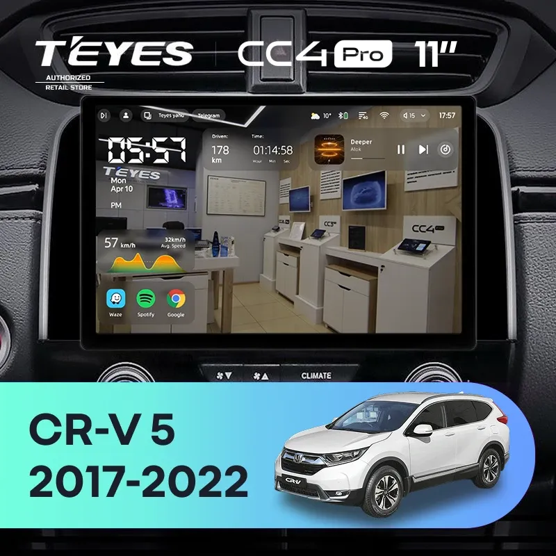 Штатная магнитола Teyes CC4 Pro 8/128 Honda CR-V 5 RT RW (2017-2022) (11")
