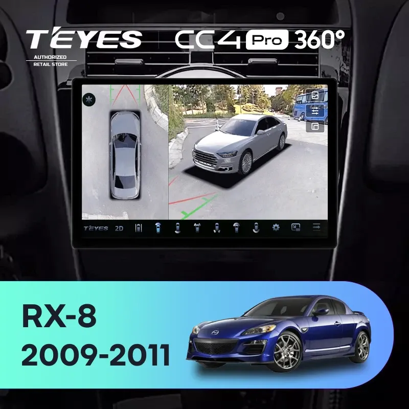 Штатная магнитола Teyes CC4 Pro 360 8/128 Mazda RX-8 SE (2009-2011) (11")