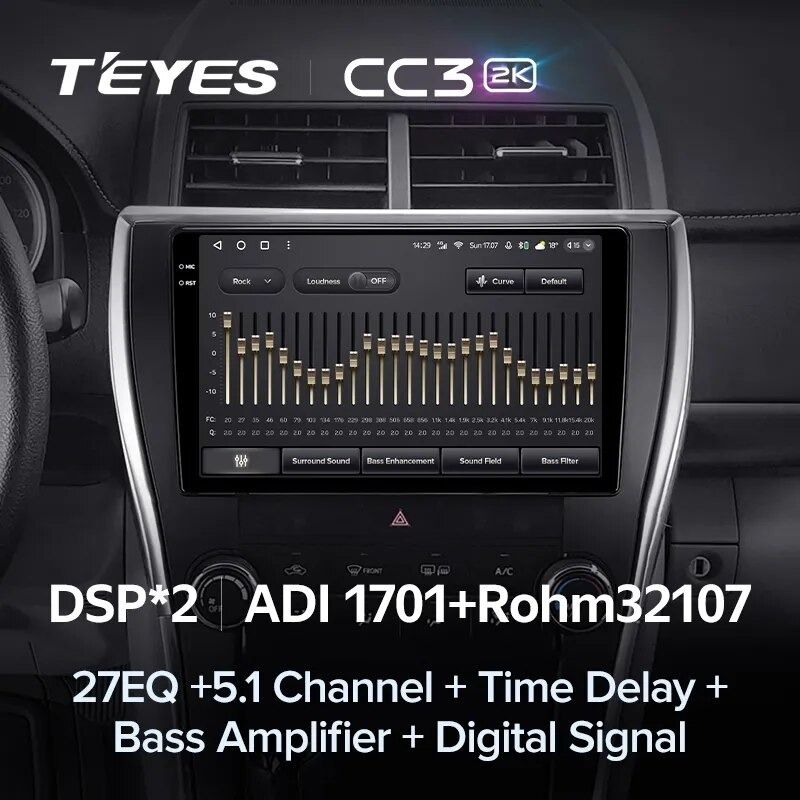 Штатная магнитола Teyes CC3 2K 4/32 Toyota Camry 7 XV 50 55 (2014-2017) (North America) F5