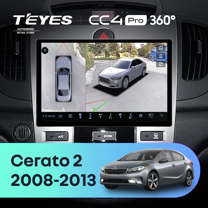 Штатная магнитола Teyes CC4 Pro 360 8/128 Kia Cerato 2 TD (2008-2013) F1 (11")