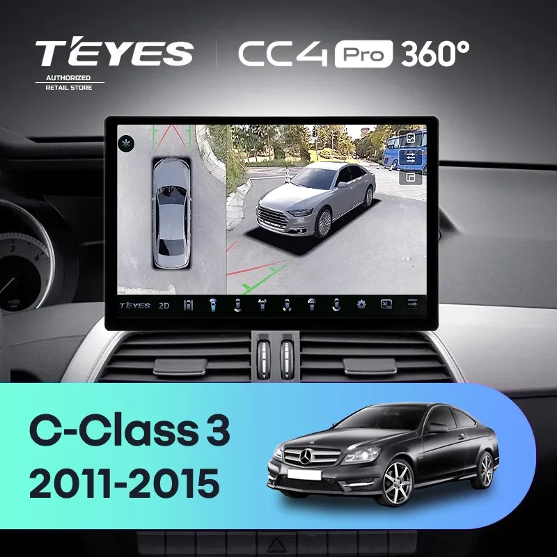 Штатная магнитола Teyes CC4 Pro 360 8/128 Mercedes-Benz C-Class W204 C204 S204 (2011-2015) (11")