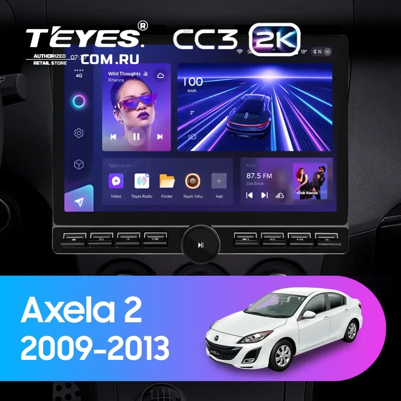 Штатная магнитола Teyes CC3 2K 6/128 Mazda Axela 2 (2009-2013) (13" с кнопками)
