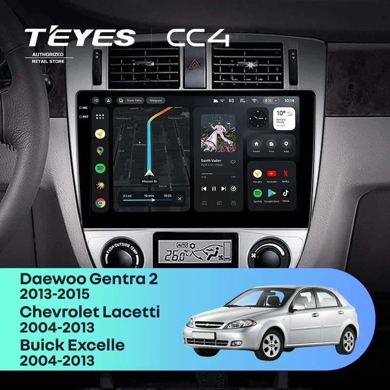 Штатная магнитола Teyes CC4 8/128 Chevrolet Lacetti J200 (2004-2013) F1 Тип-A