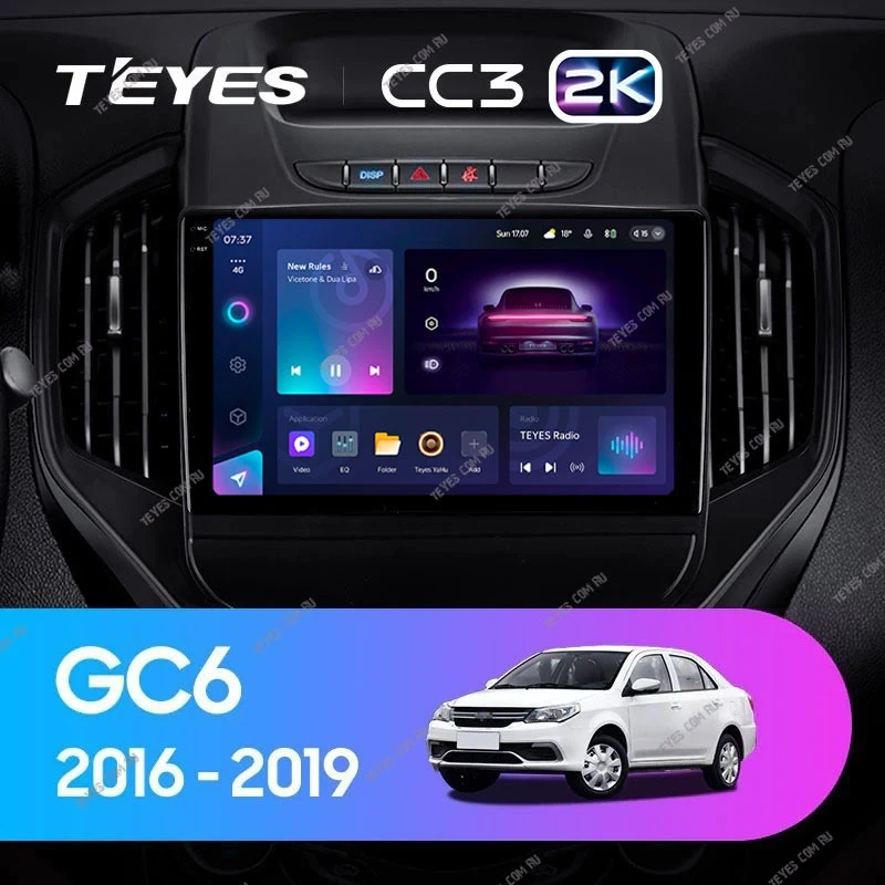 Штатная магнитола Teyes CC3 2K 4/32 Geely GC6 (2016-2019)