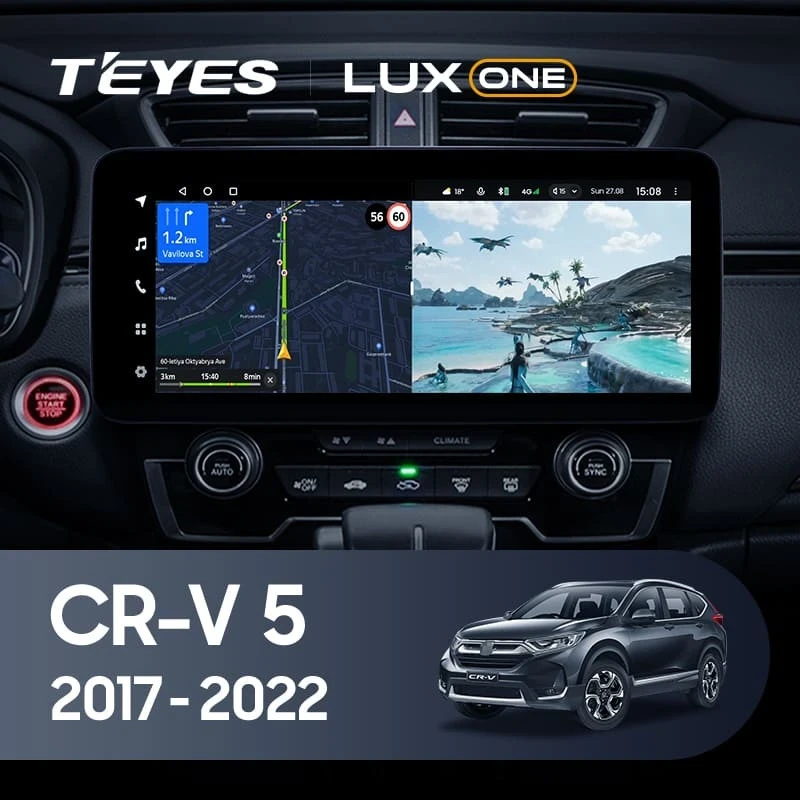Штатная магнитола Teyes LUX ONE 6/128 Honda CR-V 5 RT RW (2017-2022)
