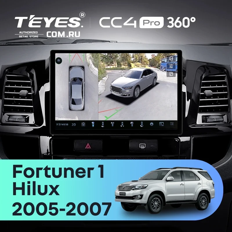 Штатная магнитола Teyes CC4 Pro 360 8/128 Toyota Hilux (2005-2007) F2 (11")