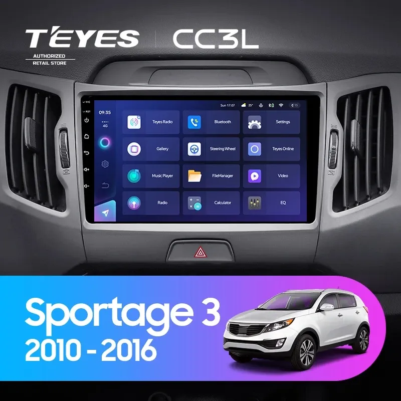 Штатная магнитола Teyes CC3L 4/64 Kia Sportage 3 SL (2010-2016) Тип-A