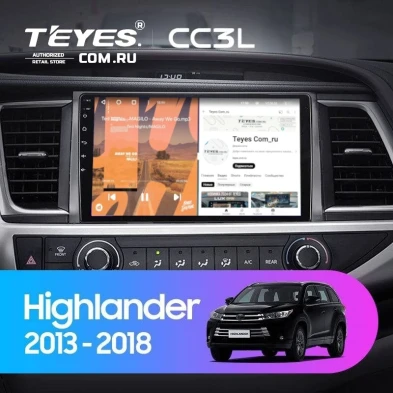 Штатная магнитола Teyes CC3L 4/64 Toyota Highlander 3 XU50 (2013-2018)